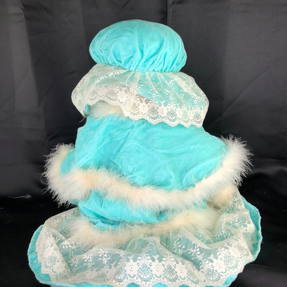 Tilly Collectibles Carlotta Cat White Plush Kitty Victorian Blue Dress VTG 1987 - Picture 3 of 10